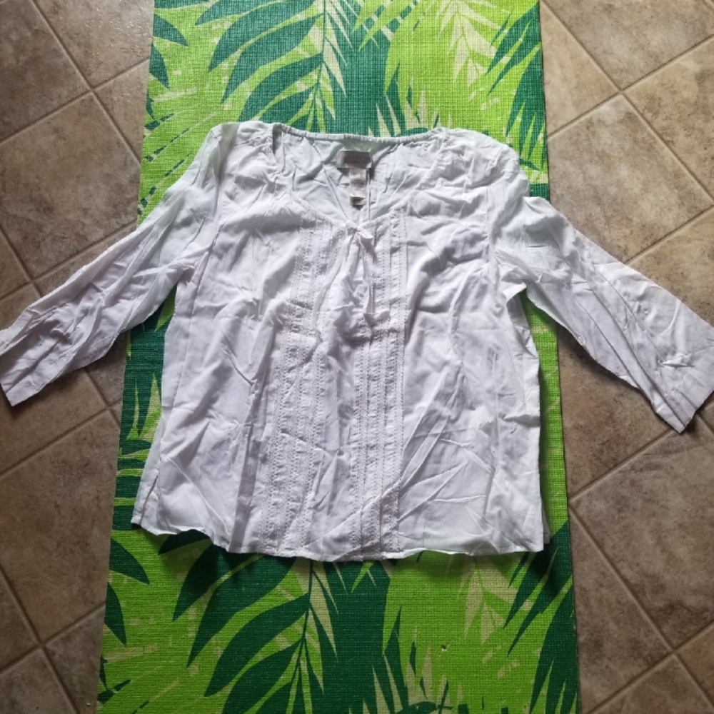NWOT white first issue womens blouse top size XL